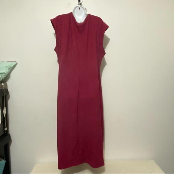 Lane Bryant Cap-Sleeve Twist-Neck Bodycon Wine Dress Size 22/24 - Picture 6 of 14